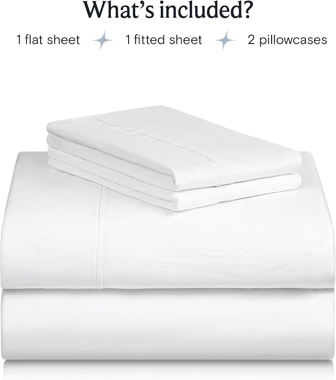 LuxClub 4 PC Full Size Sheet Set Bed Sheets Deep Pockets 18" Wrinkle Free Cooling Bed Sheets Machine Washable Hotel Bedding Silky Soft - White Full | LuxClub Silky Fitted Sheet & Pillowcase Sets, Breathable Comfortable Hotel Luxury Bedding Wrinkle Free...