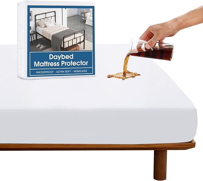 RV Bunk/Daybed/Cot Mattress Protector Cover for Narrow Twin Camper Bed | 75x33 inch, Waterproof & Absorbent Mattress Pad, Machine Washable