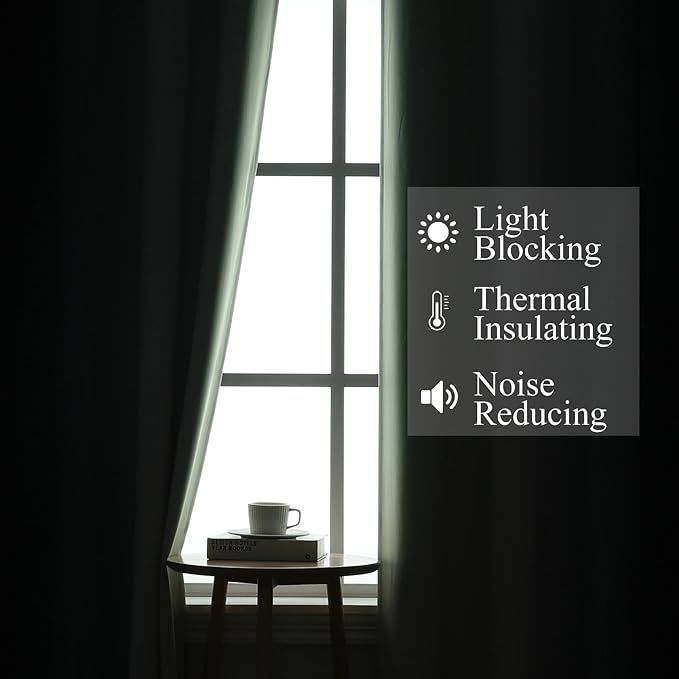 Sage Green and Navy Blue Ombre Blackout Curtains for Living Room 108 Inch | Estelar Textiler Thermal Insulated Drapes for Bedroom,Full Room Darkening Gradient Grommet Window Drapes,52Wx108L,2 Panels
