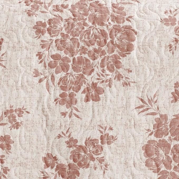 Merit Linens 3 Piece Quilt Set - Super Soft - Lightweight - All Season Quilted Coverlet - Timeless Patterns - Full/Queen Terracotta