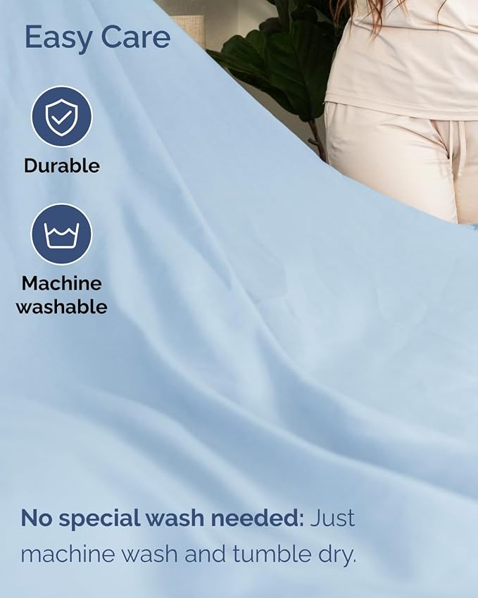 Flex Top Split Head King 6 Piece Sheet Set - Soft & Cooling - Light Blue | Ultra Soft Hotel Luxury Bedding Set w/ 8-16 Inch Deep Pockets, 1 Flat & 1 Split-Head Fitted Sheet & 4 Pillowcases, Fade Free