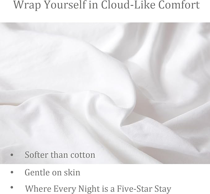 Bedorm White King Duvet Cover Pure Ivory Ruffle Bedding Set Pleat Ruffled Shabby Chic Comforter Cover Extra Soft & Easy Care White Boho Duvet Cover Set