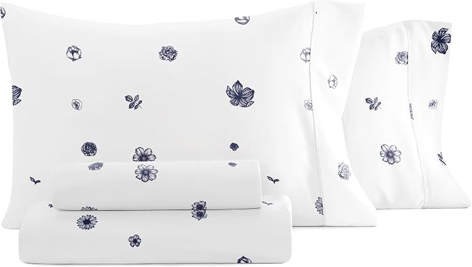 Linen Market 4 Piece California King Bedding Sheet Set (Navy Blue) - Sleep Better Than Ever with These Ultra-Soft Cooling Bed Sheets for Your California King Size Bed - Deep Pocket Fits 16" Mattress