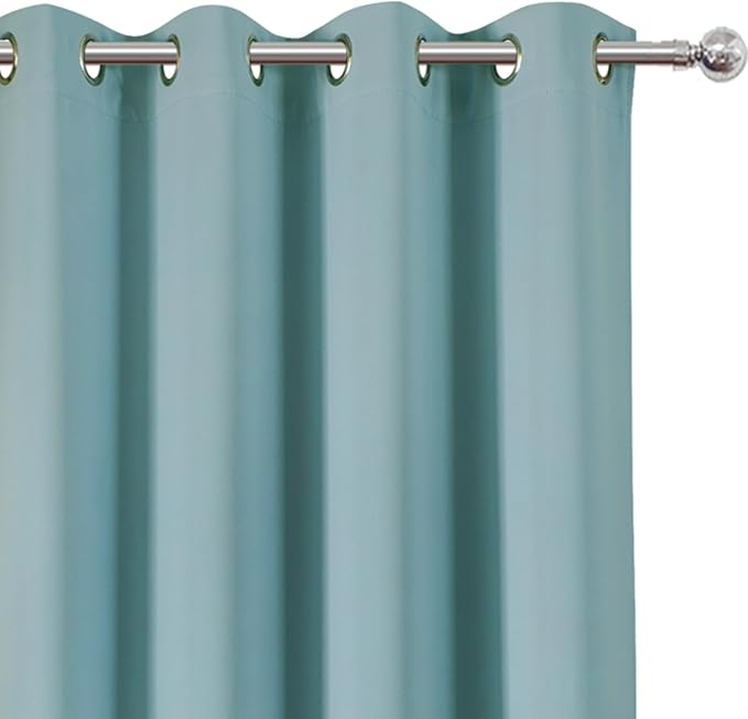 Stone Blue Thermal Blackout Curtains/52 x 72 Inch/Set of 2 Panels Room Darkening Curtains for Bedroom