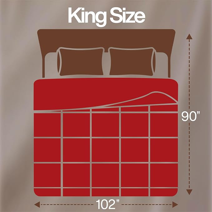 Utopia Bedding Comforter King Size, Duvet Insert, Red, 90 x 102 Inches | Soft and Fluffy Down Alternative Bed Comforter, All Season, Breathable, Corner Tabs, Box Stitched, Durable, Machine Washable