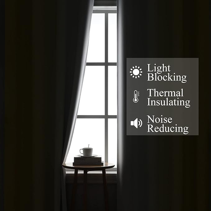 Yellow and Greyish White Ombre Blackout Curtains for Living Room 72 Inch | Estelar Textiler Room Darkening Curtains for Bedroom, Thermal Insulated,Energy Saving Grommet Window Drapes,52Wx72L,2 Panels