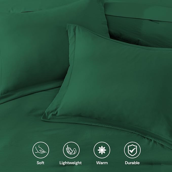 King Size Comforter Set- 7 Pieces Prewashed Bed in a Bag King Bedding Sets | Soft All Season Comforter with Sheets, Pillow Shams & Pillowcases,Emerald Green