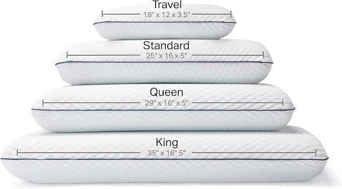 WEEKENDER Gel Memory Foam Pillow - Standard Size - 2-Pack - Medium Firm Feel - Neck & Shoulder Support - For Back & Side Sleepers - Home, Hotel, & Hospital Essentials