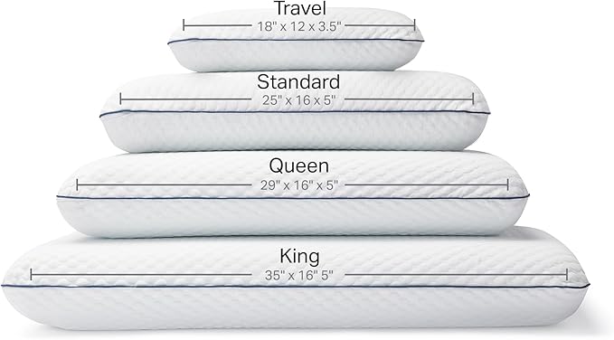 Weekender Cooling Gel Memory Foam Pillow for Sleeping – Standard Size, Ventilated Cooling Pillow for Side & Back Sleepers, Neck & Shoulder Support, Medium Firm, Washable Cover