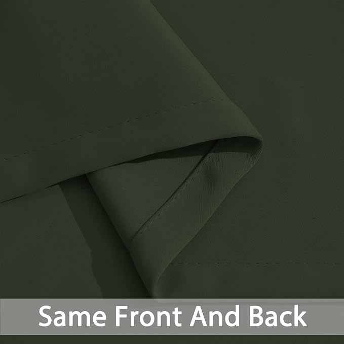 Yakamok Room Darkening Curtains 52x96 inch Length Greyish Green-Living Room | 2 panels,grommet blackout window treatment,thermal insulated,light blocking drapes,privacy protection,bedroom dining room