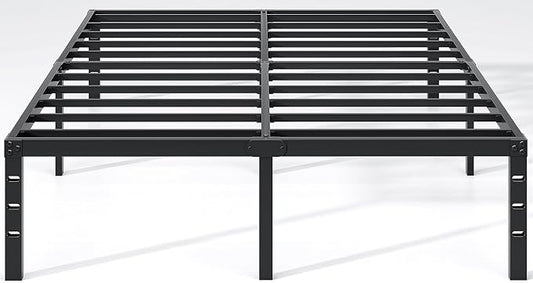 NEW JETO Metal Bed Frame,Full Size Bed Frame with Storage Space,14 Inch | Heavy Duty Sturdy Mattress Foundation,Easy Assembly,No Box Spring Needed, Black
