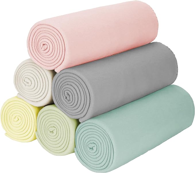 Fleece Throw Blankets Bulk Fleece Blankets Solid Wholesale Lightweight Warm Soft for Pet Bed Sofa Couch Office Wedding Gifts Travel Seasons Assorted #11 50x60 Inches Pack of 6