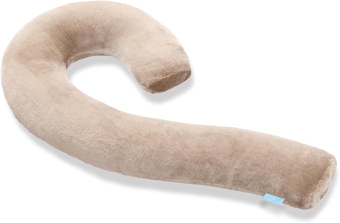 Body Pillow for Adults, Swan Pillow Insert for Sleeping, Light Brown, 49 In | Side Sleeper Pregnancy Bed Pillow, Soft Fabric, Shredded Memory Foam and Removable Washable Cover
