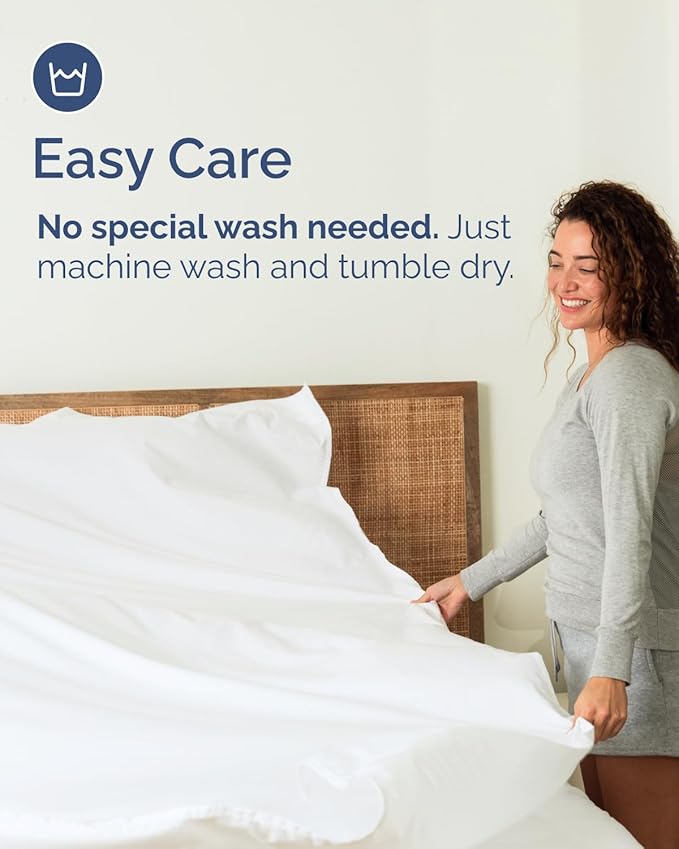 Queen Flat Sheet - Single Top Flat Sheet Only - Soft & Cooling - White | Hotel Luxury Top Flat Sheet Only, Ultra-Soft, Breathable & Cooling, Fade & Wrinkle Free, Easy-Care, Stain & Shrink Resistant