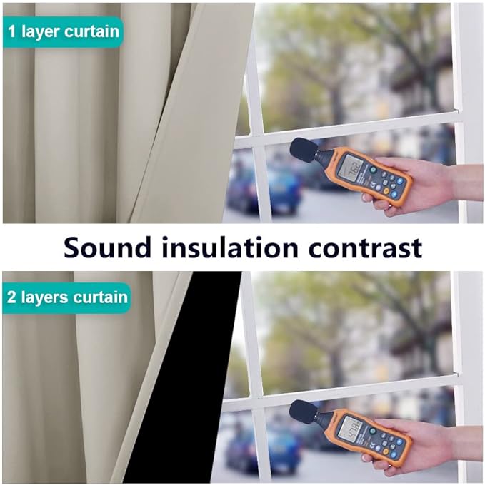 NICETOWN 100% Blackout Curtains 54 inches Long, Double-Deck Completely Blackout Window Treatment Thermal Insulated Lined Drapes for Small Window (Natural, 1 Pair, 42 inches Width Each Panel)