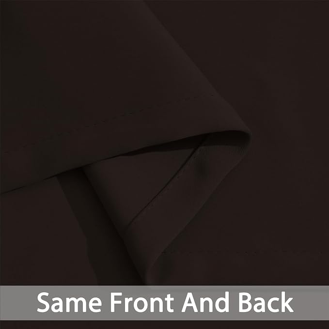 Yakamok Room Darkening Curtains 52x96 inch Length Dark Brown-Living Room | 2 panels,grommet blackout window treatment,thermal insulated,light blocking drapes,privacy protection,bedroom dining room