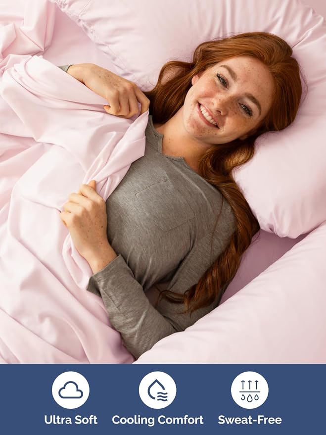 Extra Deep Cal King Sheet Set - 6 Piece Cooling Bed Sheets - Lavender Pink | Hotel Luxury Bed Sheets Set, Easy & Secure Fit, Ultra-Soft, Wrinkle & Fade Free, Comfy Sheets Set with Extra Deep Pockets