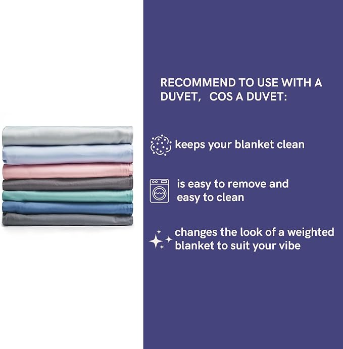 YnM Cooling Weighted Blanket for Adults, 40lbs Heavy Bed Throw Comforter with 100% PE Fabric, Ideal for Hot Sleepers or Summer Days(88x104 Inches for Queen/King Bed, 40 Pounds, Grey)