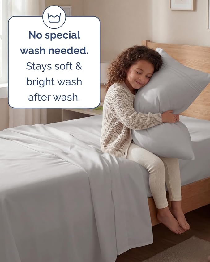 Twin Size 3 Piece Sheet Set - Breathable & Cooling Sheets - Light Grey | Hotel Luxury Bed Sheets for Women & Men, Deep Pockets, Easy-Fit, Extra Soft and Wrinkle Free Sheets, Oeko-Tex Bed Sheet Set