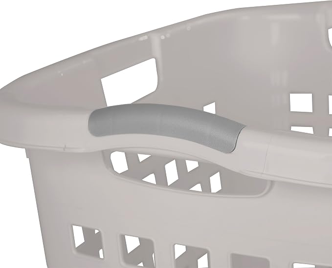 Sterilite Ultra Easy Carry Hamper, Laundry Basket Organizer, 4-Pack | 2.1 Bushel, Gray Pumice - Large Plastic Clothes Bin for Home, Dorm, Bathroom, and Bedroom Organization