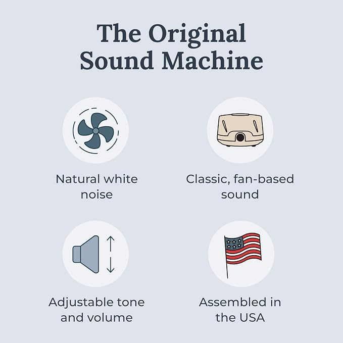 Yogasleep Dohm Classic (Tan) The Original White Noise Machine, Soothing Natural Sound from a Real Fan, Noise Cancelling for Office Privacy, Travel & Meditation, Sleep Therapy for Adults & Baby