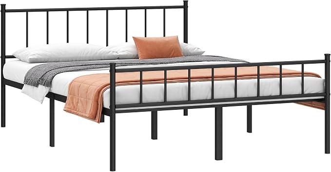 DIIYIV King Metal Bed Frame,Steel Slat Support,Noise Free,Easy Assembly | King Size Bed,Mattress Foundation,Underbed Storage,No Box Spring Needed