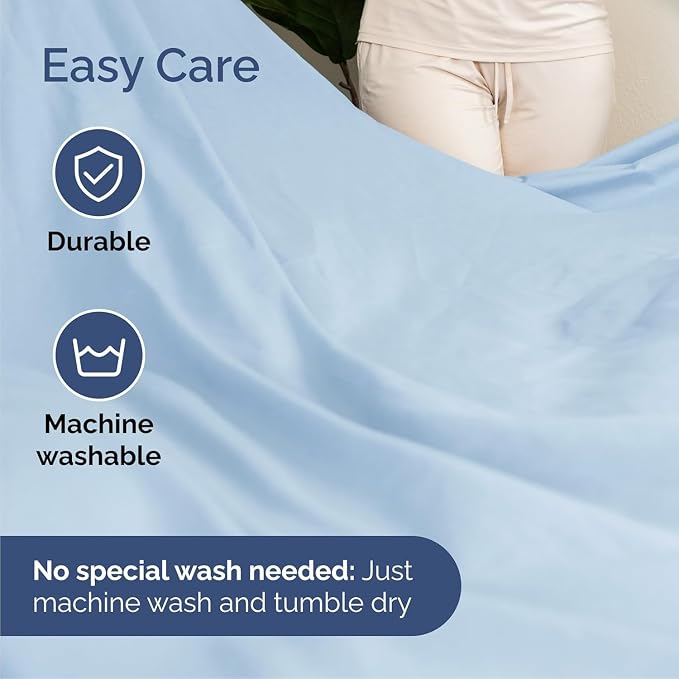 Cal King Size 4 Piece Sheet Set - Breathable & Cooling Sheets - Light Blue | Hotel Luxury Bed Sheets for Women & Men, Deep Pockets, Easy-Fit, Extra Soft & Wrinkle Free Sheets, Oeko-Tex Bed Sheet Set