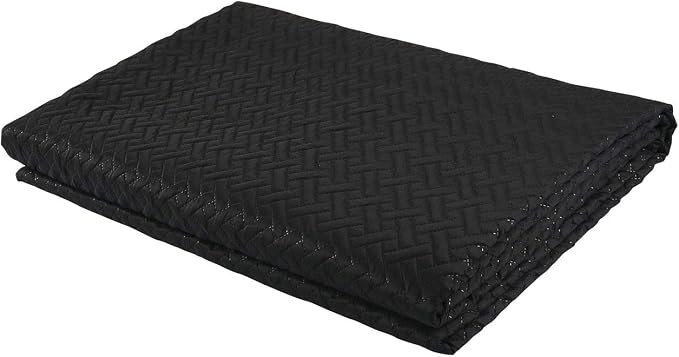 Legacy Decor 3 PCS Squared Stitched Pinsonic Reversible All Season Bedspread Quilt Coverlet Oversized, Queen Size, Black Color