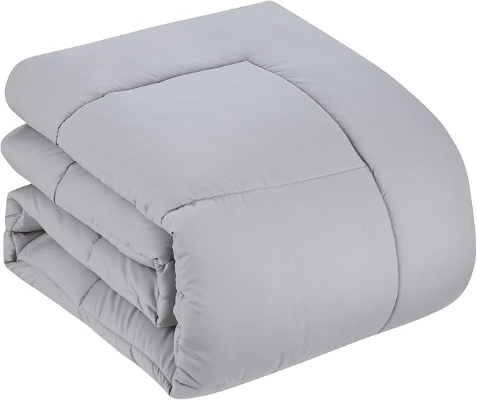 King Size Comforter Set with Sheets - 7-Piece Bedding Collection - 1 Comforter, 1 Fitted Sheet, 1 Flat, 4 Pillowcases - Deep Pocket - Soft & Breathable Premium Quality - Ideal for All Seasons, Silver