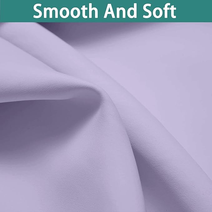 Yakamok Lilac 100% Blackout Curtains 63 Inches Long for Bedroom 42" Wide | Blackout Curtain Panels for Bedroom, 2 Thick Layers Grommet Top Thermal Insulated Drapes with Black Liner for Living Room