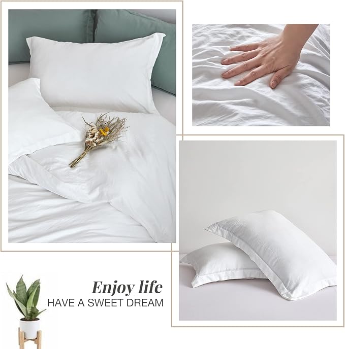 MILDLY Duvet Cover Cal King Ultra Soft Comforter Cover Set 3pcs, White | Washed Microfiber Cotton-Like, Breathable Comfort, Hidden Zipper, Corner Ties, OEKO-TEX Certified, Fade Resistant
