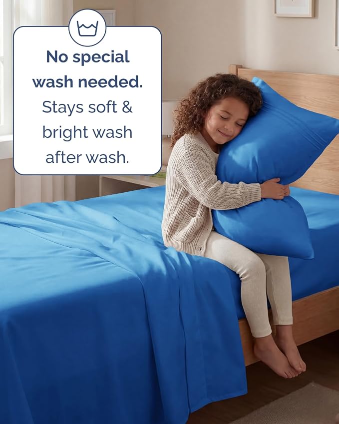 Twin Size 3 Piece Sheet Set - Breathable & Cooling Sheets - Royal Blue | Hotel Luxury Bed Sheets for Women & Men, Deep Pockets, Easy-Fit, Extra Soft and Wrinkle Free Sheets, Oeko-Tex Bed Sheet Set
