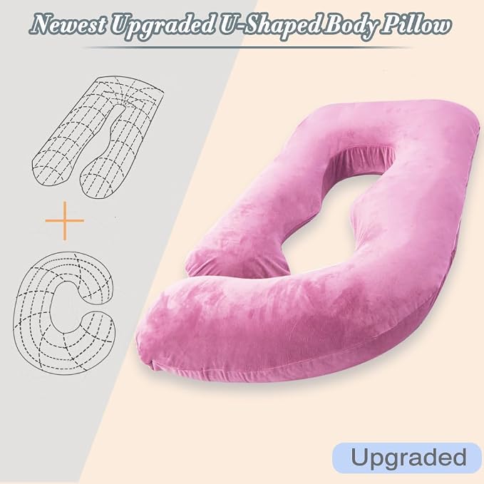 60 Inch Pregnancy Pillow for Sleeping (Purple) | Extra Large U Shaped Body Pillow, Maternity Pillow for Pregnant Women
