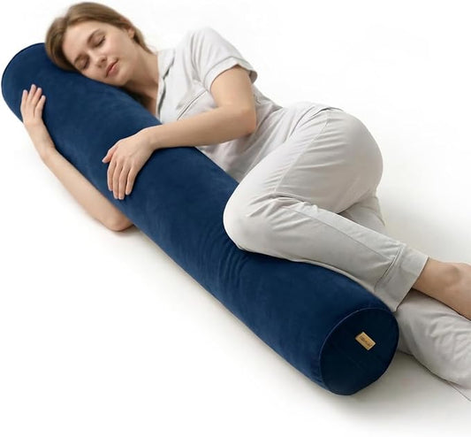Body Pillow for Adults,Long Round Pillow,Big Cylindrical Pillow,Large Full Bolster Pillows for Side Sleepers (Teal Blue, 47.24"*7.87")