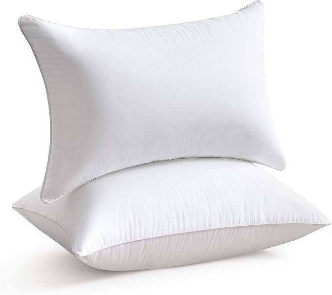 Oubonun 16 x 24 Pillow Inserts (Set of 2) - Lumbar Pillow with 100% Cotton Cover - Rectangle Square Interior Sofa Pillow Inserts - Decorative Pillow Insert Pair - White Couch Pillow