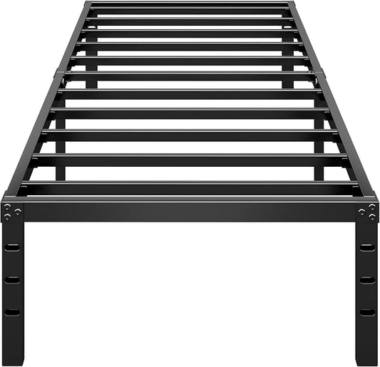 HLIPHA Metal Platform Bed Frame 12 Inch Tall,No Box Spring Needed,Twin Size Bed with Heavy Duty Strong Support Slats,Easy to Assemble,Black