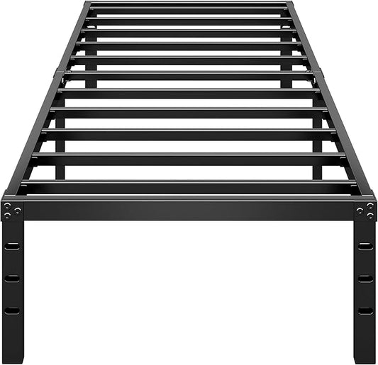 HLIPHA Metal Platform Bed Frame 16 Inch Tall,No Box Spring Needed,Twin Size Bed with Heavy Duty Strong Support Slats,Easy to Assemble,Black