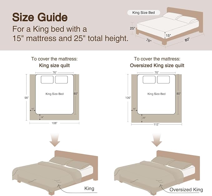 GOONE 100% Cotton Quilt King Size Bedding Quilt Sets 108x98 in, Light Beige | Stitched Medallion Pattern Lightweight Bedspread with 2 Pillow Shams, Shabby Chic Farmhouse Country Coverlet for All Season