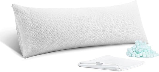 Extra Thick Body Pillow Memory Foam – Long Pillow for Adults – Thicker Inner Case – Soft & Cooling Double Pillowcases, 20 x 54 inchesThicker Inner Body Pillow