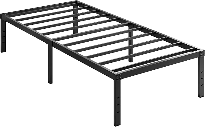 EMODA 14 Inch Twin Bed Frames No Box Spring Needed, Heavy Duty Metal | Twin Platform Bed Frame, Noise Free, Easy Assembly, Black