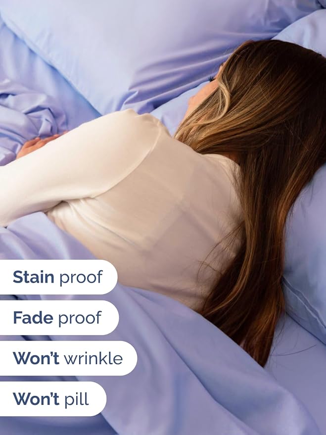 Extra Deep Full Sheet Set - 4 Piece Breathable & Cooling Sheets - Lavender | Easily Fits 18 to 24 inch Mattress - Ultra Soft, Wrinkle & Fade Free with Extra Deep Pockets - Comfy Hotel Luxury Bedding