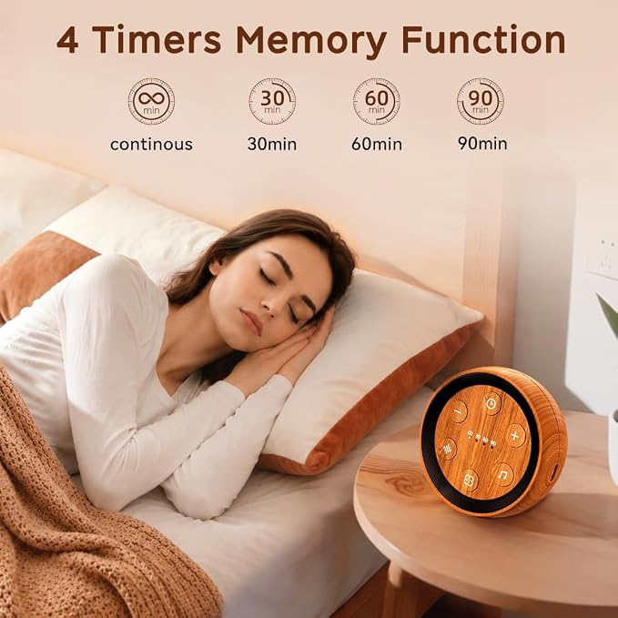 Portable Sound Machine White Noise Machine for Baby Kids Adults Sleeping with 32 Soothing Sounds 32 Volume Levels Brown Noise Machine with 4 Timer Memory Funtion for Travel Office Privacy