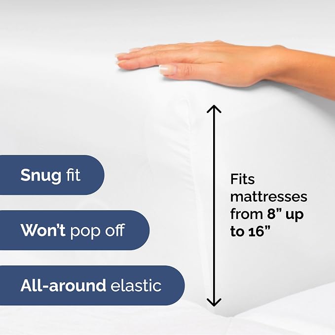 Cal King Size 4 Piece Sheet Set - Soft & Cooling Bed Sheets - Bright White | Fits 8 Inch to 16 inch Mattress, Wrinkle Free & Fade Resistant with Deep Pockets, Breathable, Comfy Hotel Luxury Bedding
