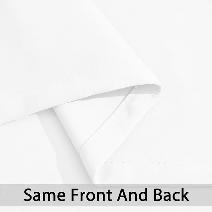 Yakamok Room Darkening Curtains 52x54 inch Length Pure White-Living Room | 2 panels,grommet blackout window treatment,thermal insulated,light blocking drapes,privacy protection,bedroom dining room