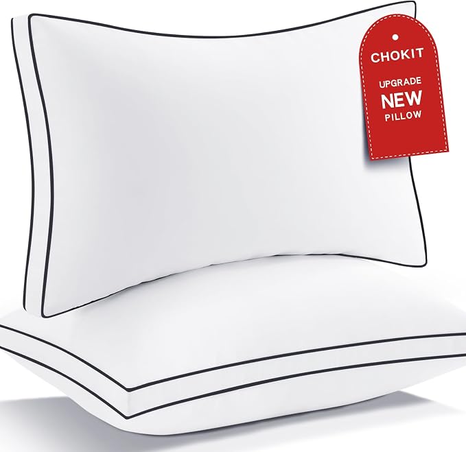 Premium Pillows Queen Size Set of 2, Fluffy and Supportive 7D Down Alternative Bed Pillows, Luxury Soft Hotel Quality Gusseted Pillow for Side Back Stomach Sleepers, Relief Neck Head and Shoulder Pain | 7D Down Alternative Bed Pillow, Soft Hotel Gusset...