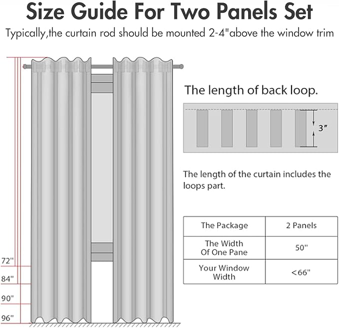 MIULEE 100% Blackout Curtains Linen Curtains & Drapes W52xL108 Inch, Beige | 2 Panels, Full Black Out, Thermal Insulated, Room Darkening Window Curtains for Bedroom Living Room , Back Tab & Rod Pocket