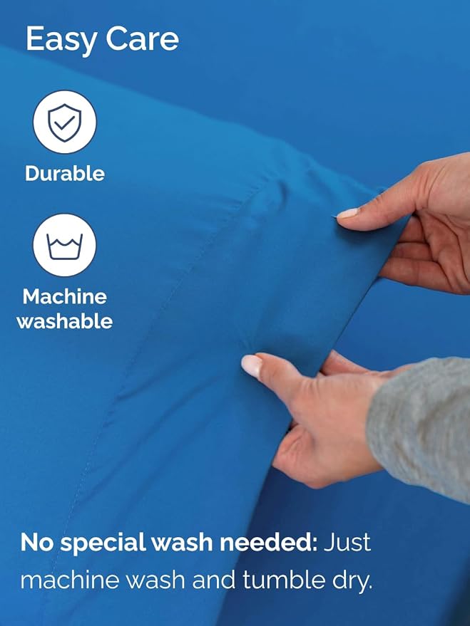 Extra Deep Twin Sheet Set - 4 Piece Breathable Cooling Sheets - Royal Blue | Hotel Luxury Bed Sheets Set, Easy & Secure Fit, Ultra-Soft, Wrinkle & Fade Free, Comfy Sheets Set with Extra Deep Pockets