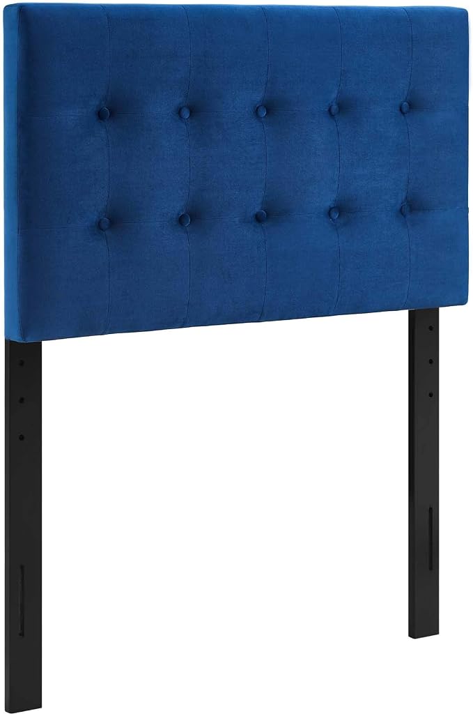 Modway Emily Twin Biscuit Tufted Performance Velvet Headboard, Navy
