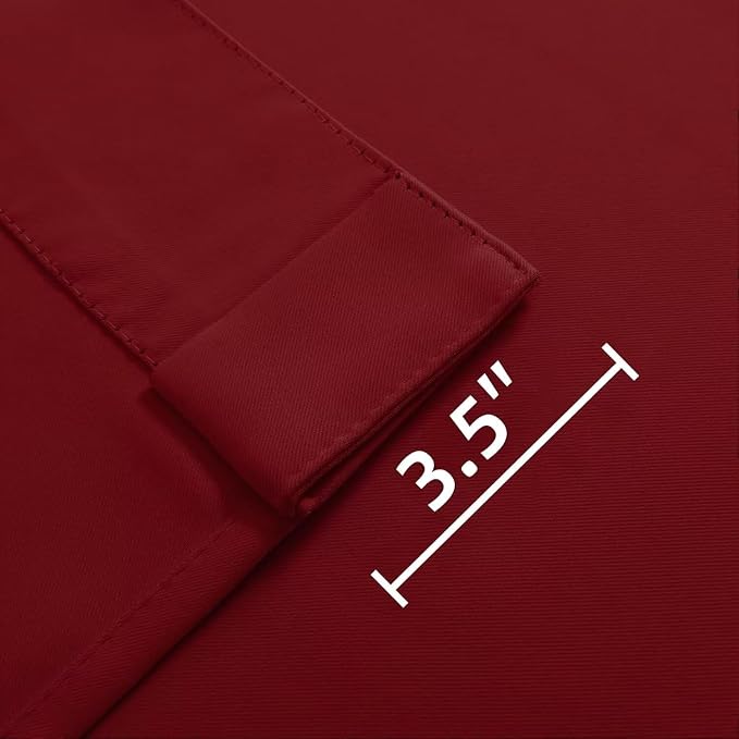 Joydeco Blackout Curtains 84 Inch Long for Bedroom, Thermal Insulated Black Out Curtains 2 Panels Set, Room Darkening Drapes for Living Room Window (W52 x L84 Inch, Burgundy Red)