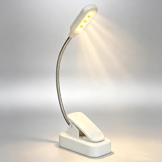 6 Pack Book Light Bulk Clip-On Reading Lights for Reading in Bed | LED Book Lights with 3 Color Temps, Stepless Dimming Brightness, Lightweight BookLights for Read Book Lovers at Night Gifts